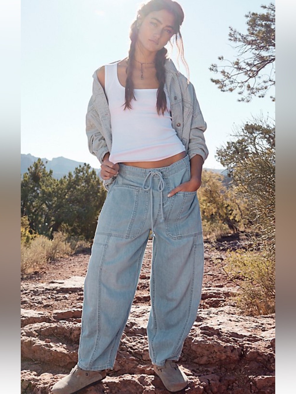 We The Free Silverton Pull-On Barrel Jeans